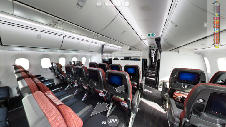 エコノミークラス(B787-9 JAL国際線 機内)