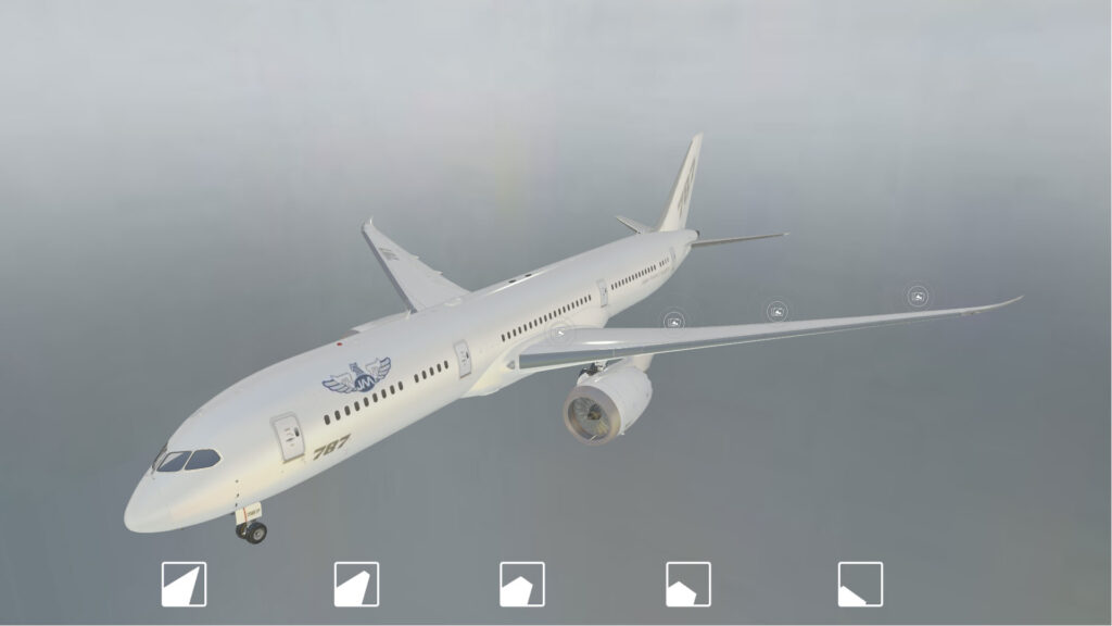 ボーイング787-9 3D 主翼断面