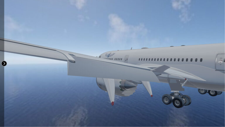 主翼フラップ（B787-9 3Dオブジェクト）