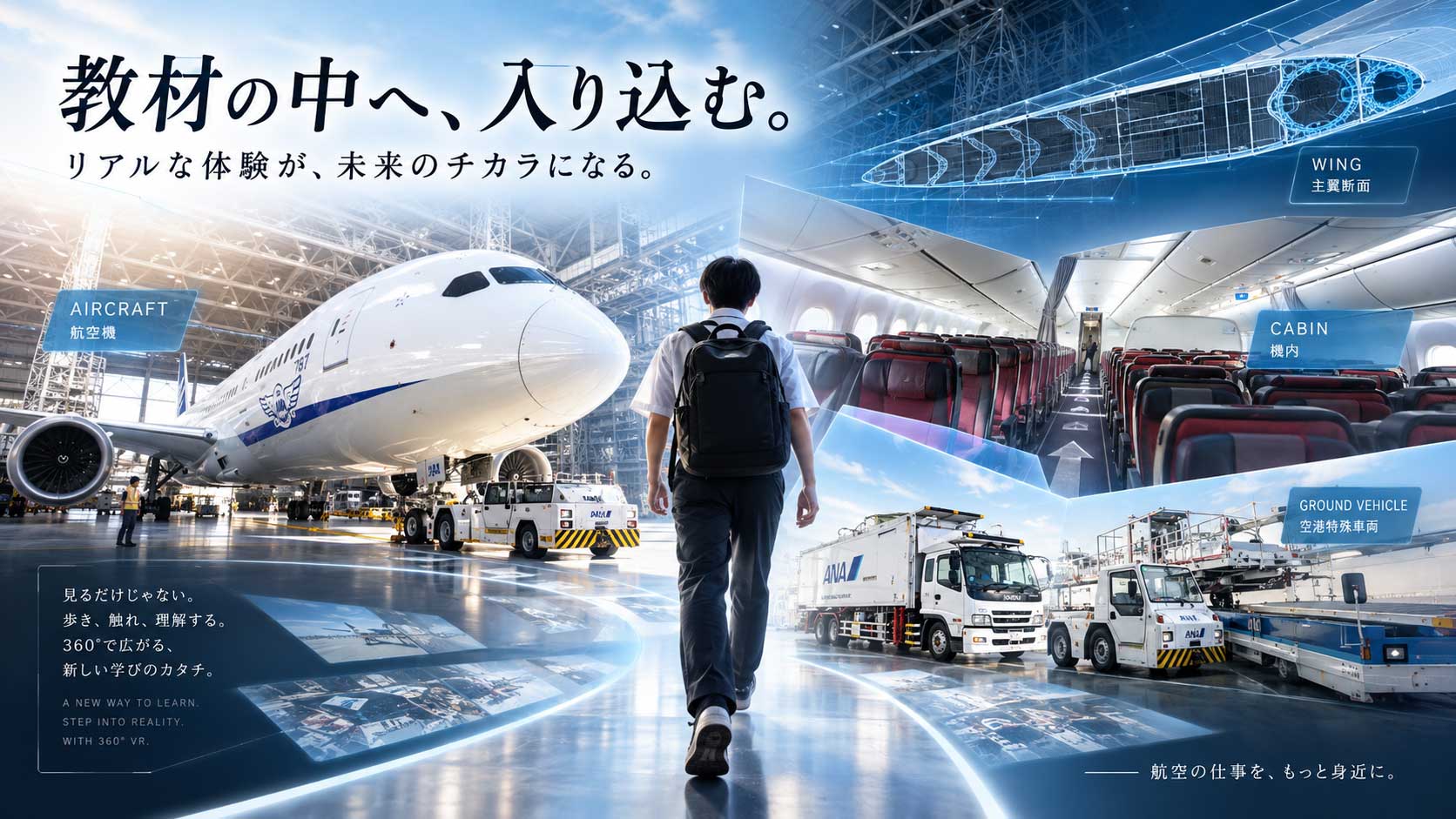 教材の中へ、入り込む。Sky Educationの学習体験イメージ